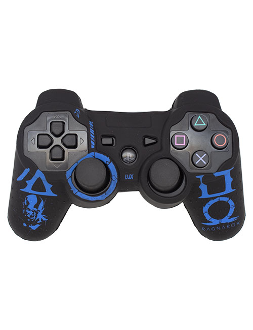 روکش محافظ دسته PS3 لیزری مشکی آبی طرح گاد آف وار رگناروک