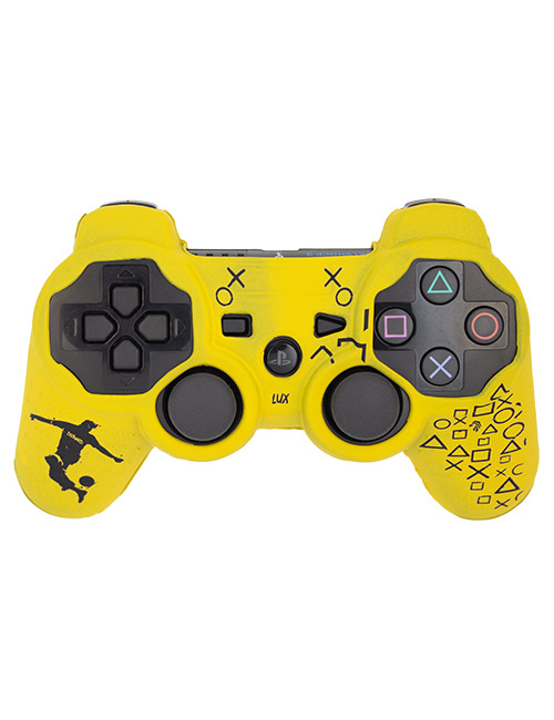 روکش محافظ دسته PS3 لیزری زرد مشکی طرح فوتبالی