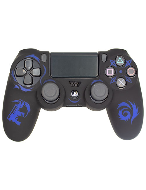 روکش محافظ دسته PS4 لیزری مشکی آبی طرح ترور