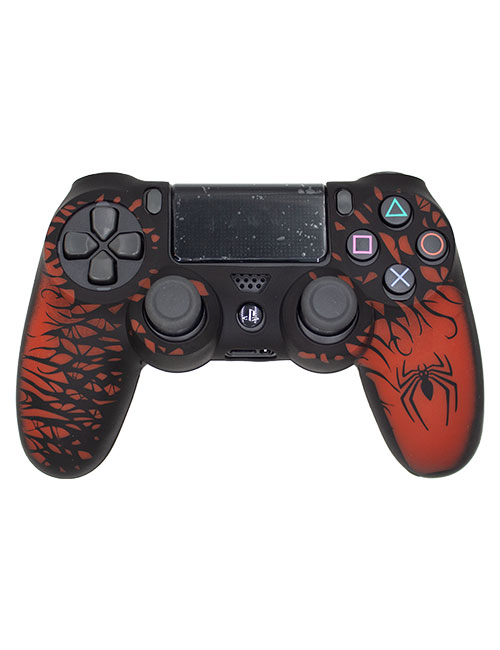 روکش محافظ دسته PS4 لیزری مشکی قرمز طرح اسپایدرمن کد d