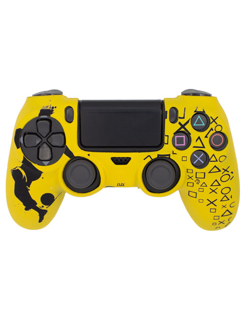 روکش محافظ دسته PS4 لیزری زرد مشکی طرح فوتبال