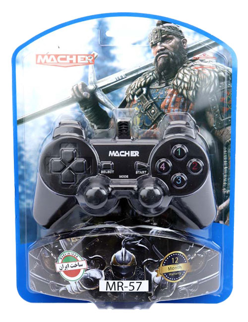 دسته بازی سیمی شوکدار Macher مدل MR-57 مشکی