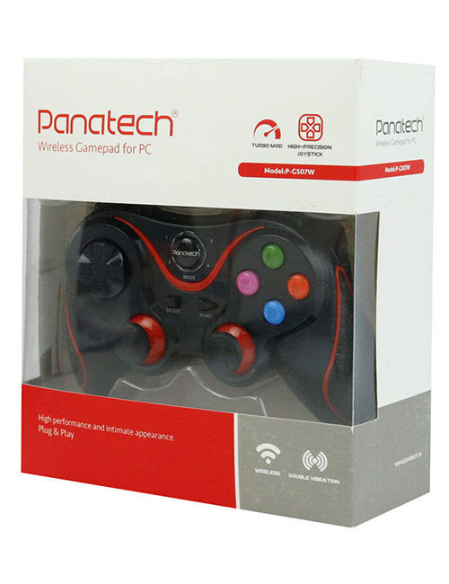 دسته بازی بیسیم شوکدار Panatech مدل P-G507W قرمز