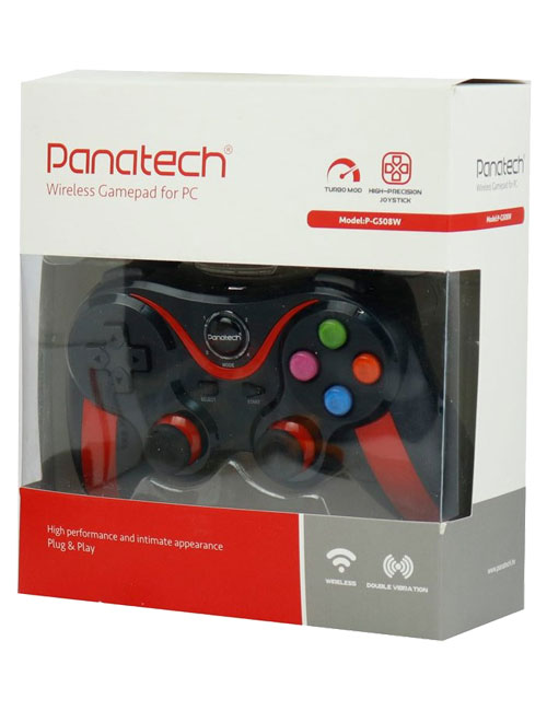 دسته بازی بیسیم شوکدار Panatech مدل P-G508W قرمز