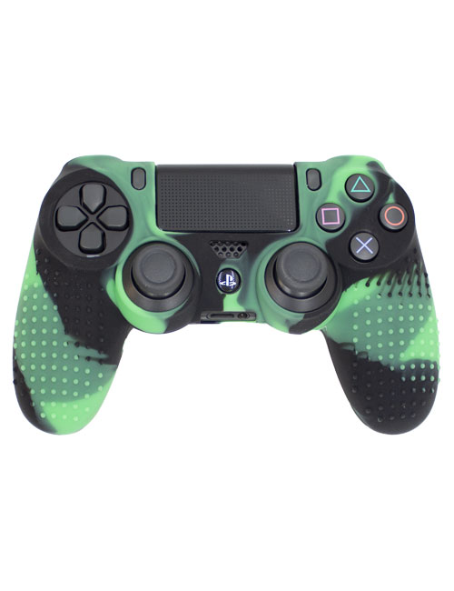 روکش محافظ آجدار دسته PS4 سبز مشکی کد 2