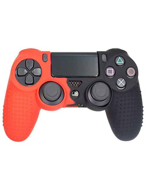 روکش محافظ آجدار دسته PS4 قرمز مشکی