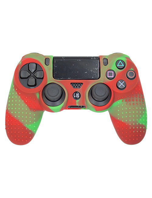 روکش محافظ آجدار دسته PS4 قرمز سبز